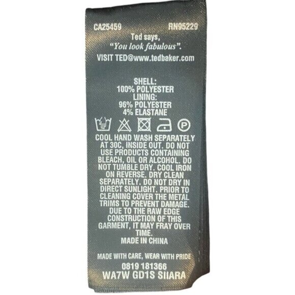 Ted Baker London Siiara Ruffle Frill Cold Shoulder Long Sleeve Dress Size 6 - Picture 7 of 7